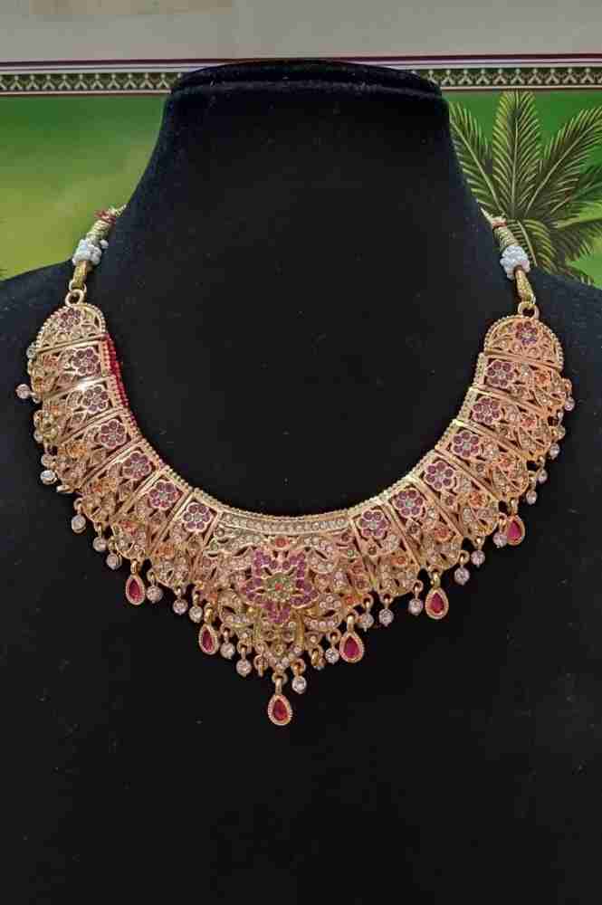 Rajputi gold necklace deals design