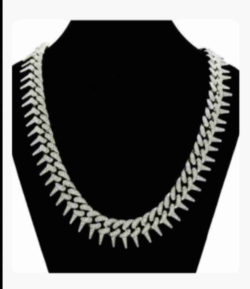 FashionLobby MC Stan CZ cubanchain NA, Silver Plated Stainless Steel Chain  Price in India - Buy FashionLobby MC Stan CZ cubanchain NA, Silver Plated  Stainless Steel Chain Online at Best Prices in