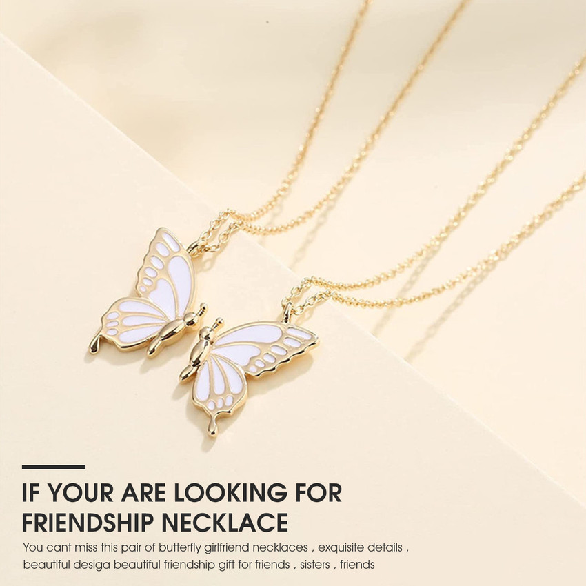 sannidhi Butterfly Necklace Alloy Friendship Necklace for Girls