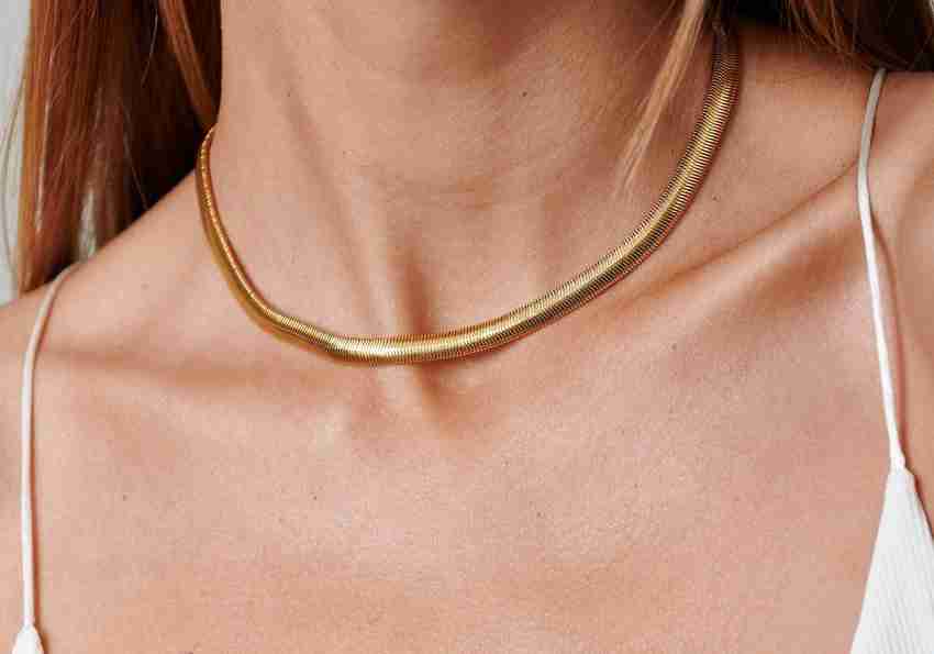 Syfer Herringbone Snake Gold Chain for Women Fashion Gold Chain