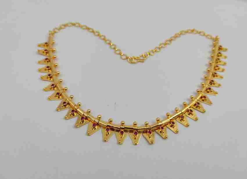 MARIGOLD MERAGOLD THALIKOOTAM Gold plated Plated Copper Necklace