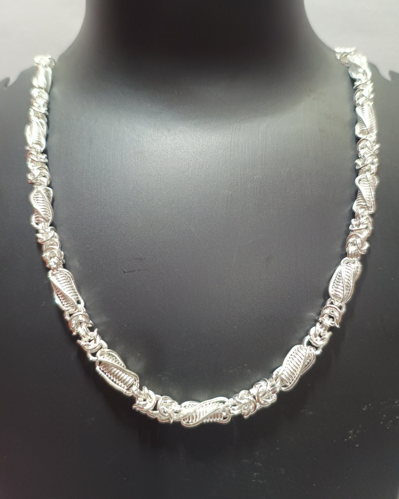 Gvlv Heavy Hollow Whitemetal Silverplated Chain 999 Silver Plated