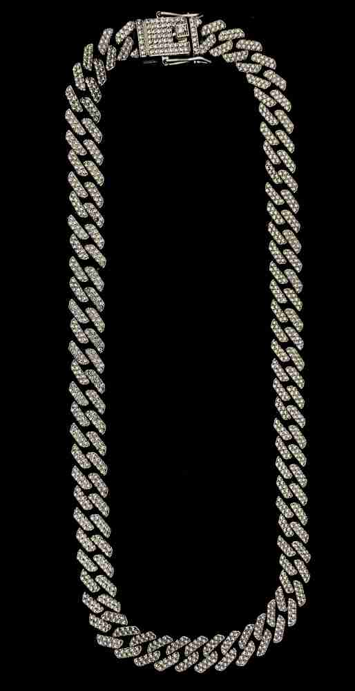 Adoxy Hip Hop Mc Stan Cuban Chain Diamonds Plated Men Jewellery Pearl  Silver Plated Alloy Chain Price in India - Buy Adoxy Hip Hop Mc Stan Cuban  Chain Diamonds Plated Men Jewellery