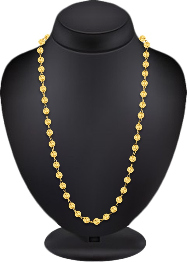 Kanak Jewels Gold Ball Chain Bead Round Necklace Style For Girls