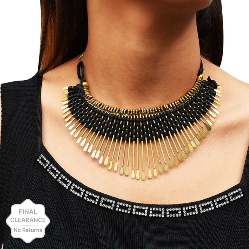 Oxidised gold online choker necklace