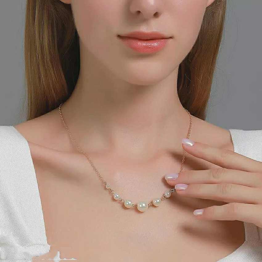 CURLYGLITZ JEWELLERY stylish pearl necklace for women and girls golden color Gold plated Plated Alloy Necklace Price in India Buy CURLYGLITZ JEWELLERY stylish pearl necklace for women and girls golden...