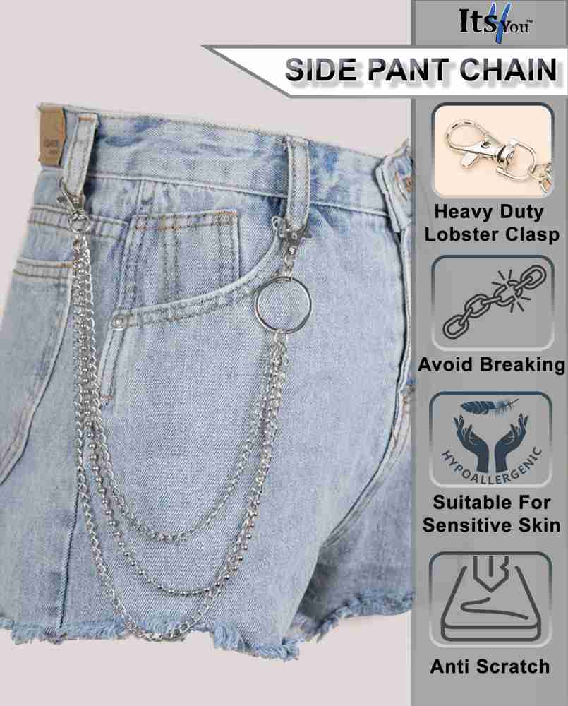 Its 4 You Hip Hop Jean Chain,Punk Pant Chain,Jean Chain,Two Layer (For  Womens And Mens) Sterling Silver Plated Stainless Steel Chain Price in  India - Buy Its 4 You Hip Hop Jean