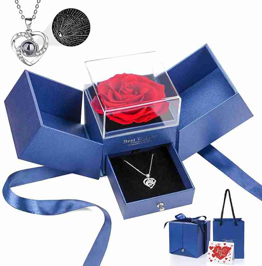 Rose gift deals box with necklace
