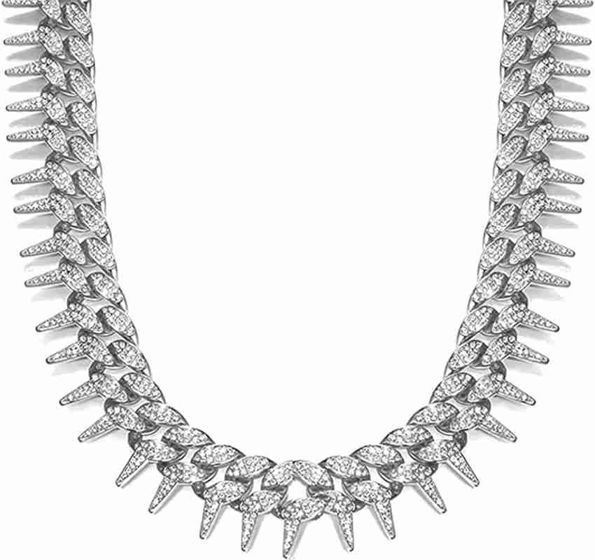 FashionLobby MC Stan CZ cubanchain NA, Silver Plated Stainless Steel Chain  Price in India - Buy FashionLobby MC Stan CZ cubanchain NA, Silver Plated  Stainless Steel Chain Online at Best Prices in