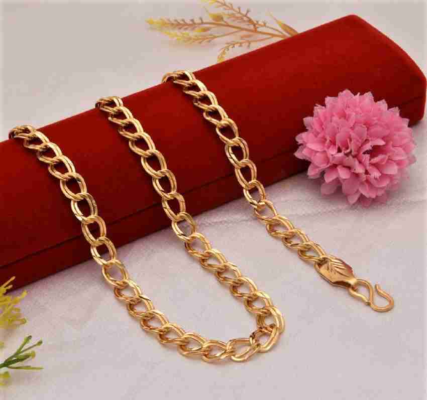 Minprice Stunning Double Ring 1 Gram Gold Plated Neck Chain Gold