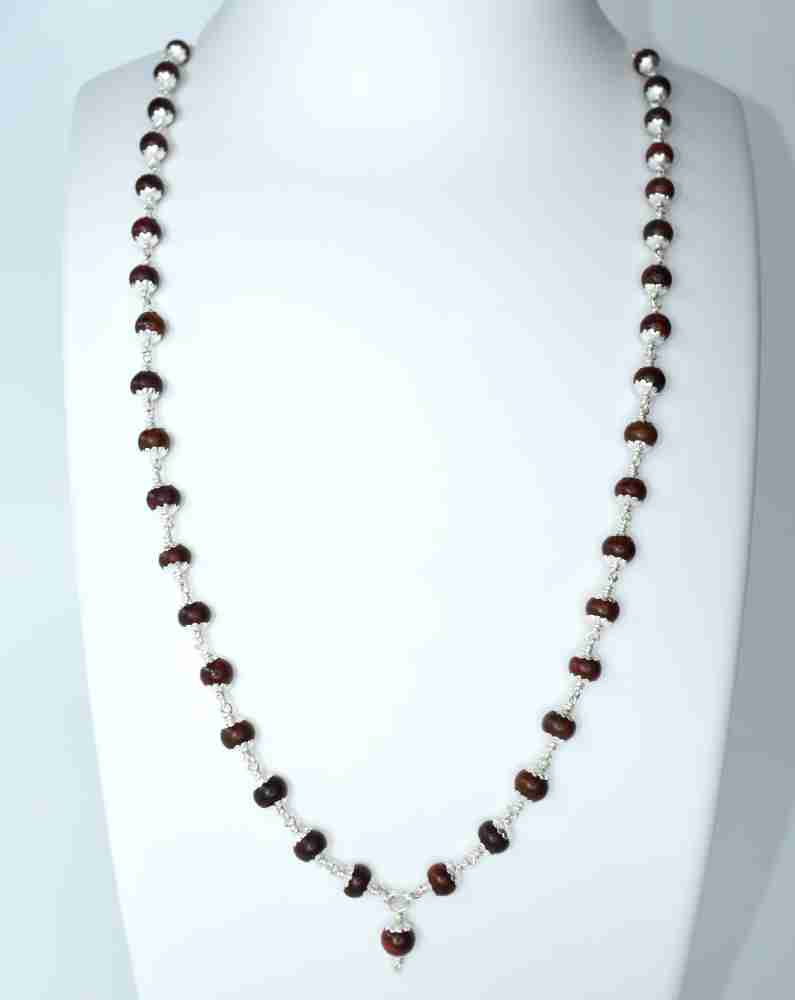 Rudraksha silver clearance chain online