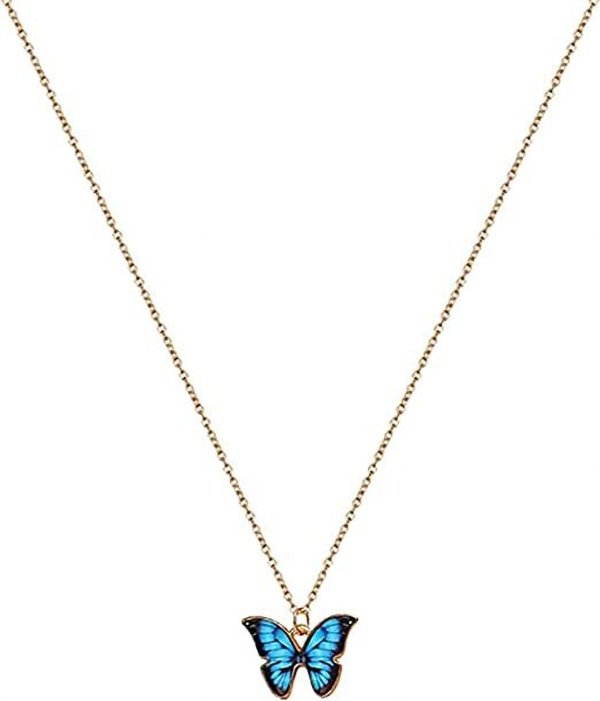 Batuliis online fashion Printed Butterfly Charm Necklace Chain