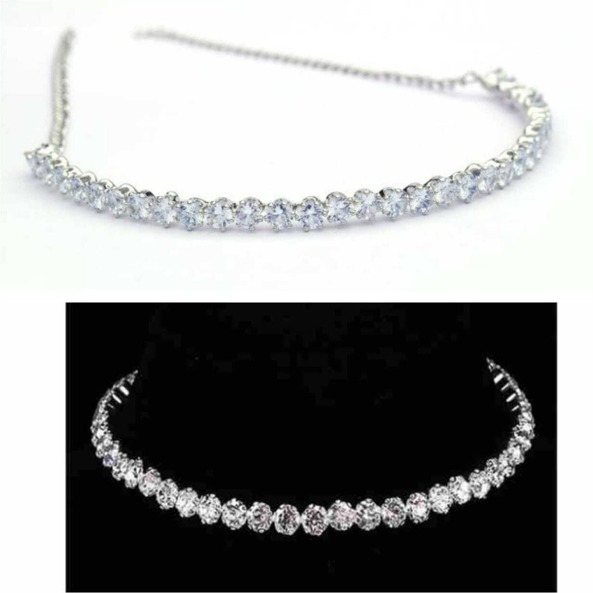 THE WELLMORA Silver stone choker pack of 2 Zircon Silver Plated Metal Necklace Set Price in India Buy THE WELLMORA Silver stone choker pack of 2 Zircon Silver Plated Metal Necklace