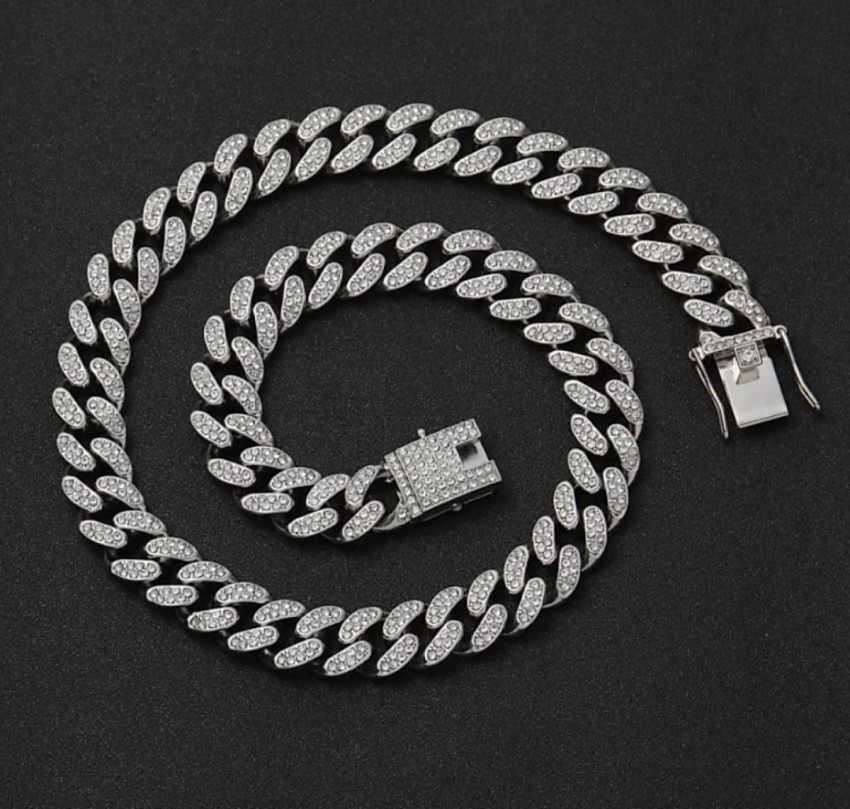 FashionLobby MC Stan CZ cubanchain NA, Silver Plated Stainless Steel Chain  Price in India - Buy FashionLobby MC Stan CZ cubanchain NA, Silver Plated  Stainless Steel Chain Online at Best Prices in