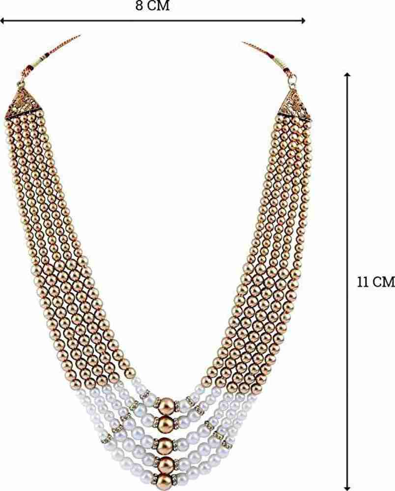 Buy NM Creation Gold Plated Traditional Designer Necklace Set For