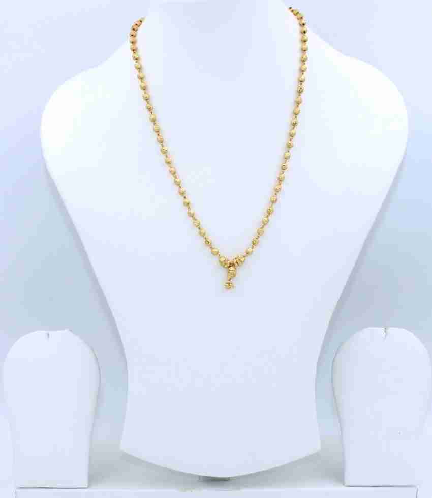 alloy Gold plated chain necklace (Dokiya), Size: 18 Inch