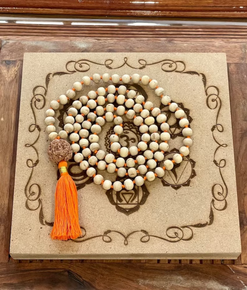 hukbg Tulsi japa mala 108 prayer beads Hindu yoga meditation