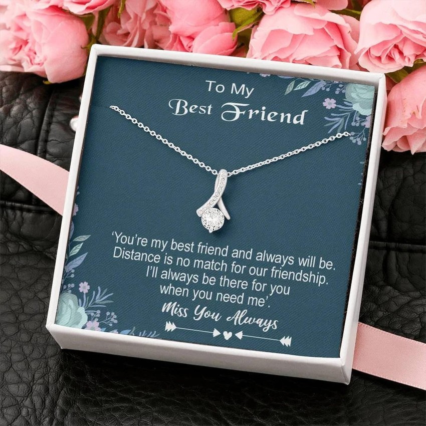 FABUNORA Unique Gift for Girl Best Friend - 925 Silver Pendant with Purity  Certificate Cubic Zirconia Silver Plated Sterling Silver Chain Price in  India - Buy FABUNORA Unique Gift for Girl Best