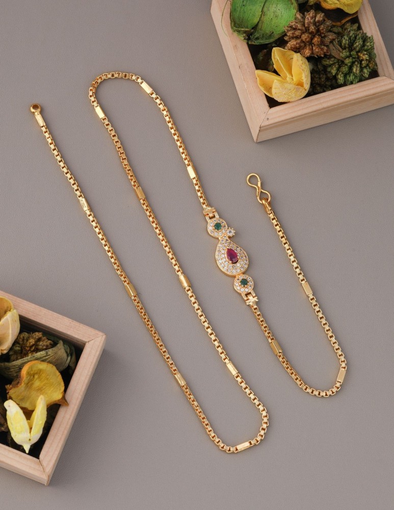 Gold plated thali chain on sale online