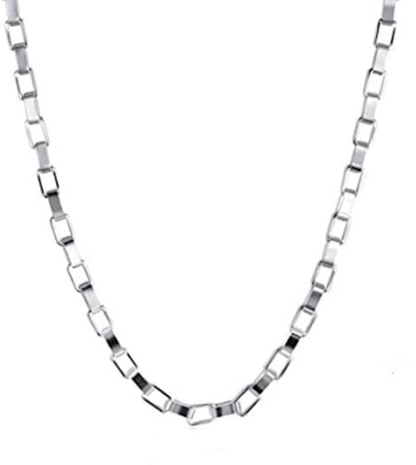 Akshat Sapphire Sterling Silver (92.5% Purity) Italian Box Chain 