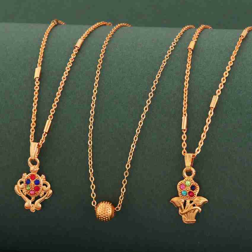 RAMDEV ART FASHION JEWELLERY Stylish chain For women Gold-plated