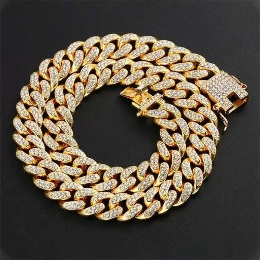 KRYSTALZ Mc Stan Hindi Pendant Cuban Link Necklace Iced Out Chain Miami Hip  Hop Jewelry Cubic Zirconia Gold-plated Plated Stainless Steel Necklace  Price in India - Buy KRYSTALZ Mc Stan Hindi Pendant