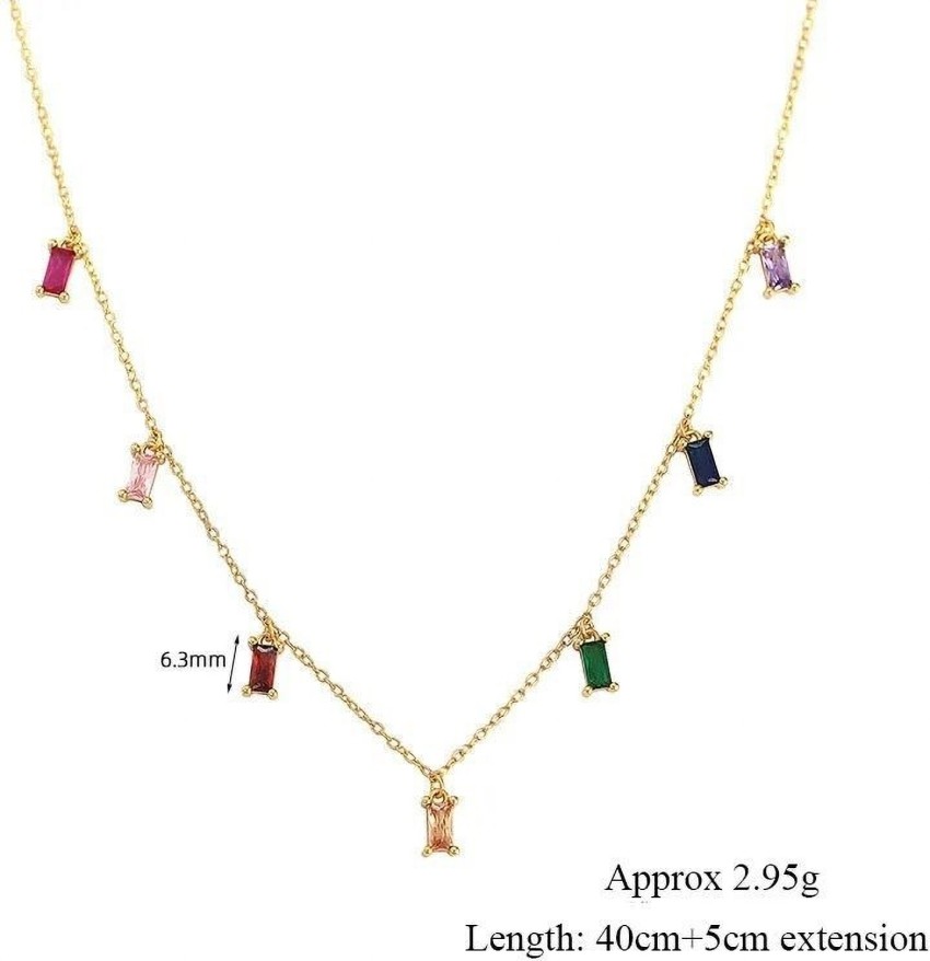 Rainbow hot sale baguette necklace