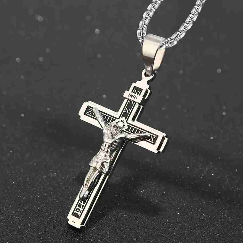 Sorellaz Unisex Silver Jesus Cross Necklace Metal Chain Price in India Buy Sorellaz Unisex Silver Jesus Cross Necklace Metal Chain Online at Best Prices in India Flipkart
