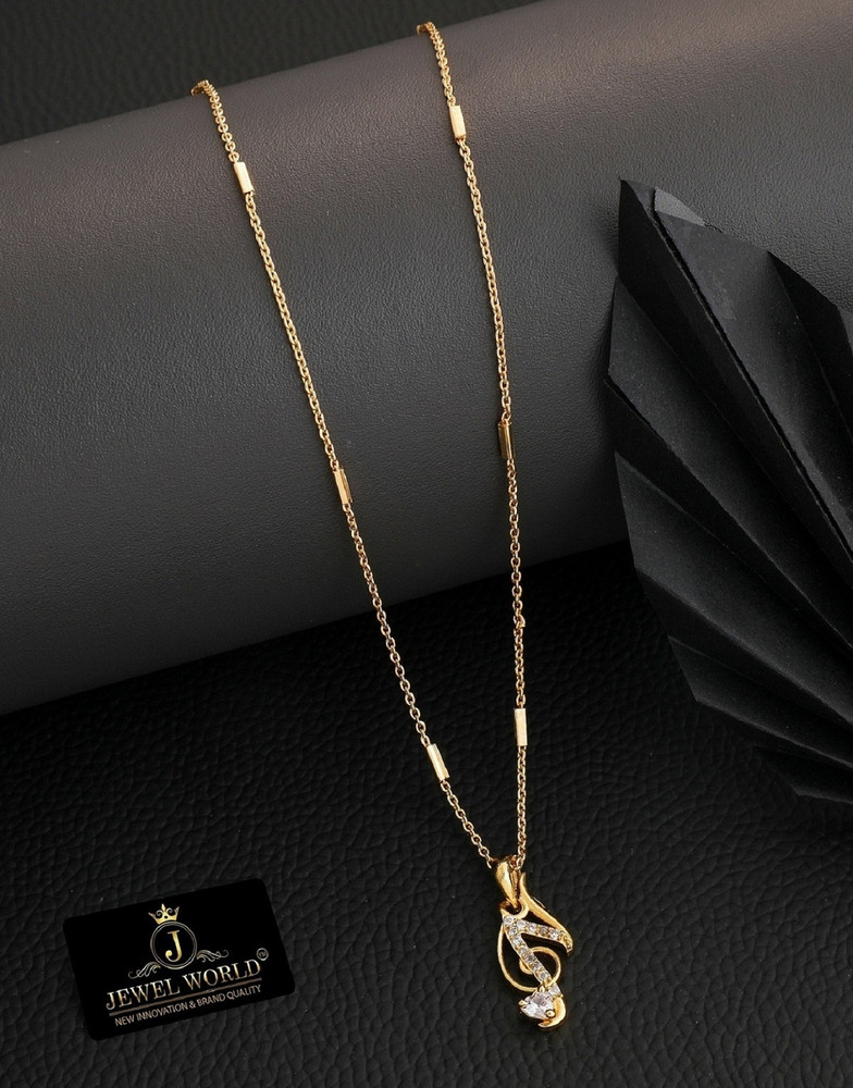 Gold chain design for female with name best sale