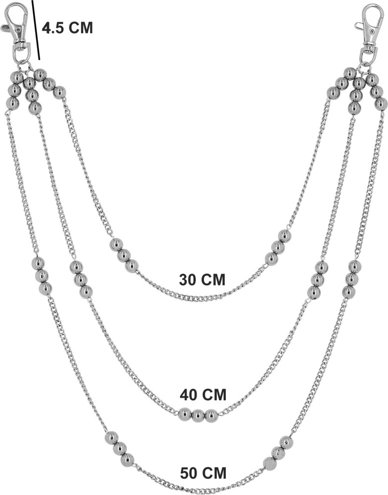 Its 4 You Jean Chain With Silver Pearl,Side Pants Chain,Trouser Hip Hop  Chain,Wallet Chain Sterling Silver Plated Stainless Steel Layered Price in  India - Buy Its 4 You Jean Chain With Silver