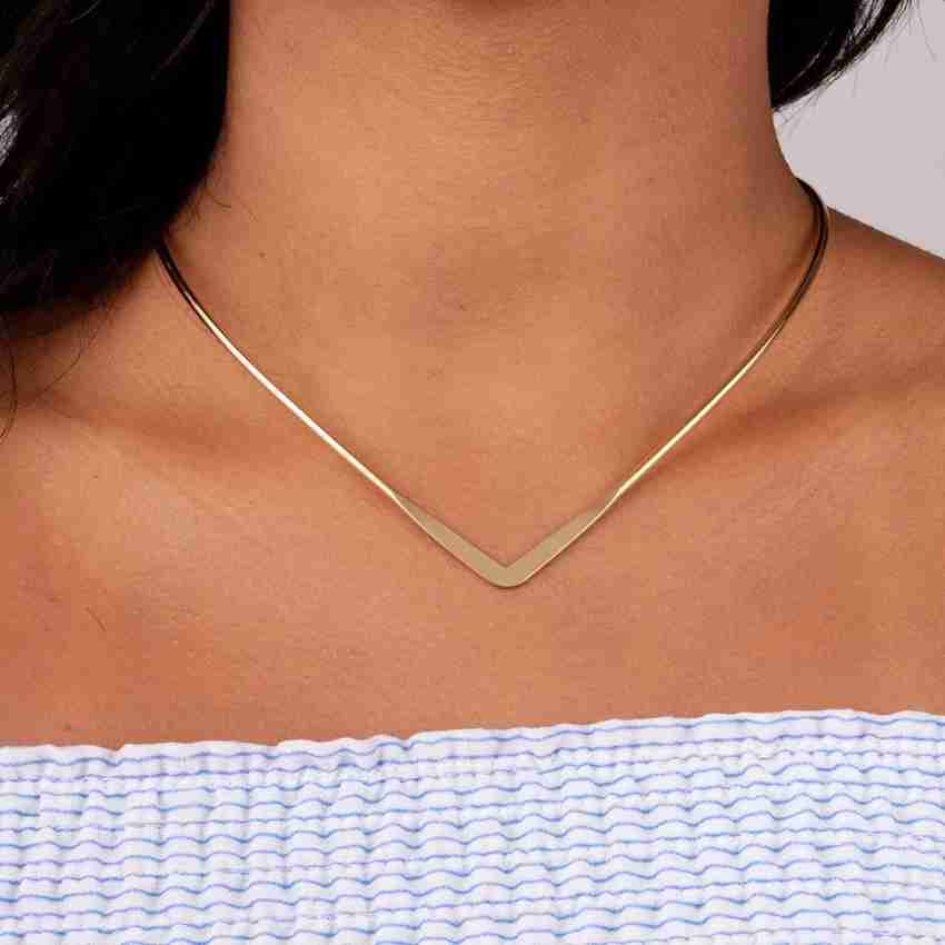 ARZONAI New Jewelry Simple V shaped V neck Design Choker Women