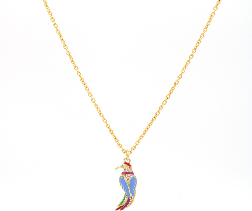 ORNAMENTANDMORE Beautiful Parrot Pendant Necklace For Women Alloy