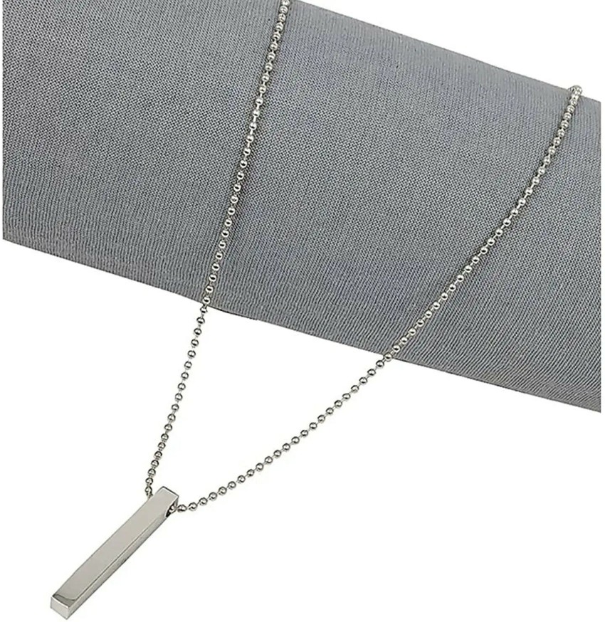 Mens silver bar on sale pendant