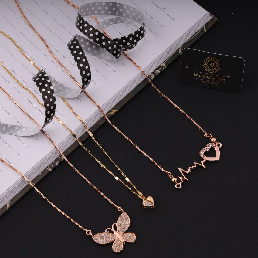 Brado Jewellery Dark Pink Diamond Choker Necklace Jewellery Set for Women  and Girls