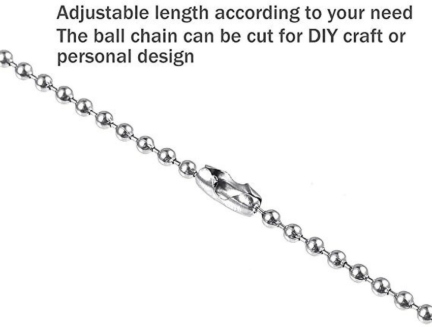 Airtick 60cm Length 2.4mm Width Silver Long Thick Pendant Locket Necklace Ball Chain Stainless Steel