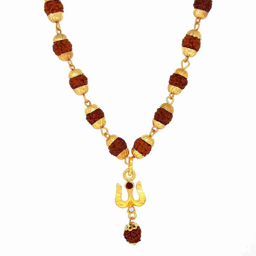 Devora Shiv Rudraksha Studded Chain with Trishul Pendent Gold plated Plated Stainless Steel Chain Price in India Buy Devora Shiv Rudraksha Studded Chain with Trishul Pendent Gold plated Plated Stainle...