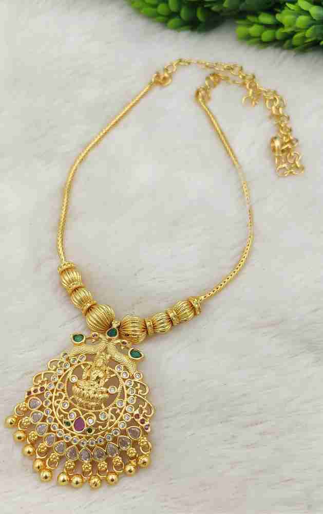 Hanaa Laxmi One Gram Gold Covering Micro Plated Jewellery Short Kodi Necklace Chain Gold-plated Plated Alloy Chain