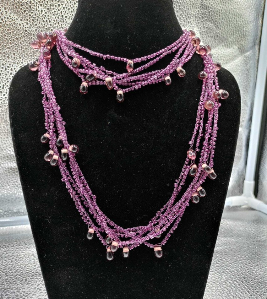 Amethyst Beads + Chain Layered Necklace