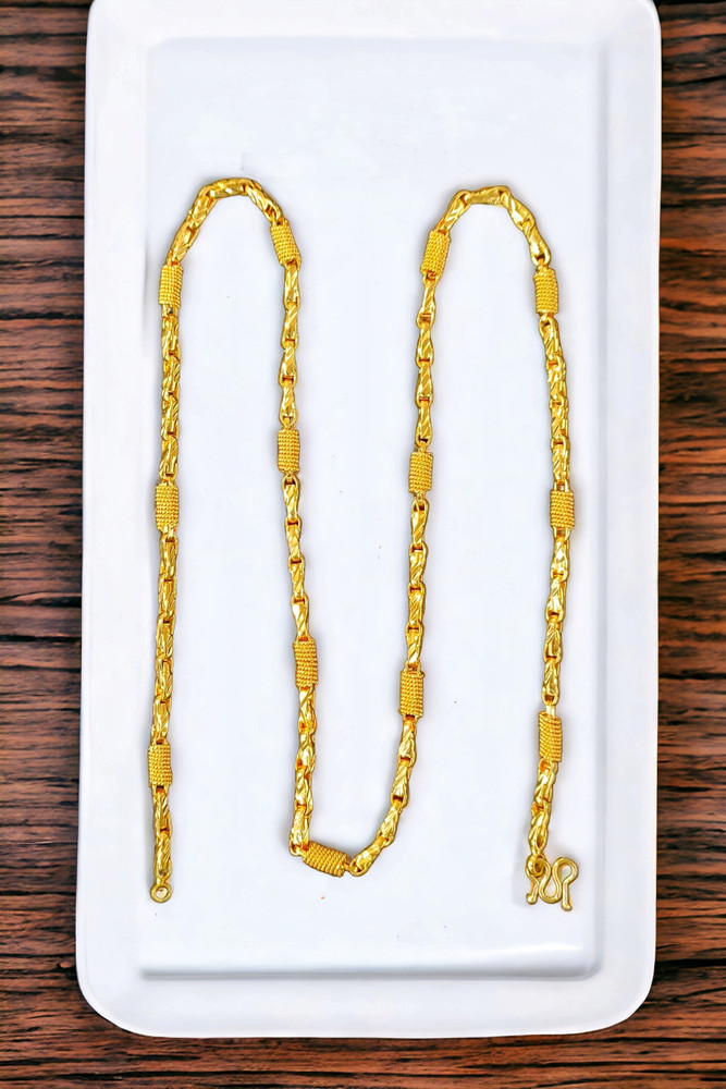 HN JEWELLERY One Gram Gold Chain Gold Designer 24 Inch Gold Plated Long Chain Gold plated Plated Brass Chain