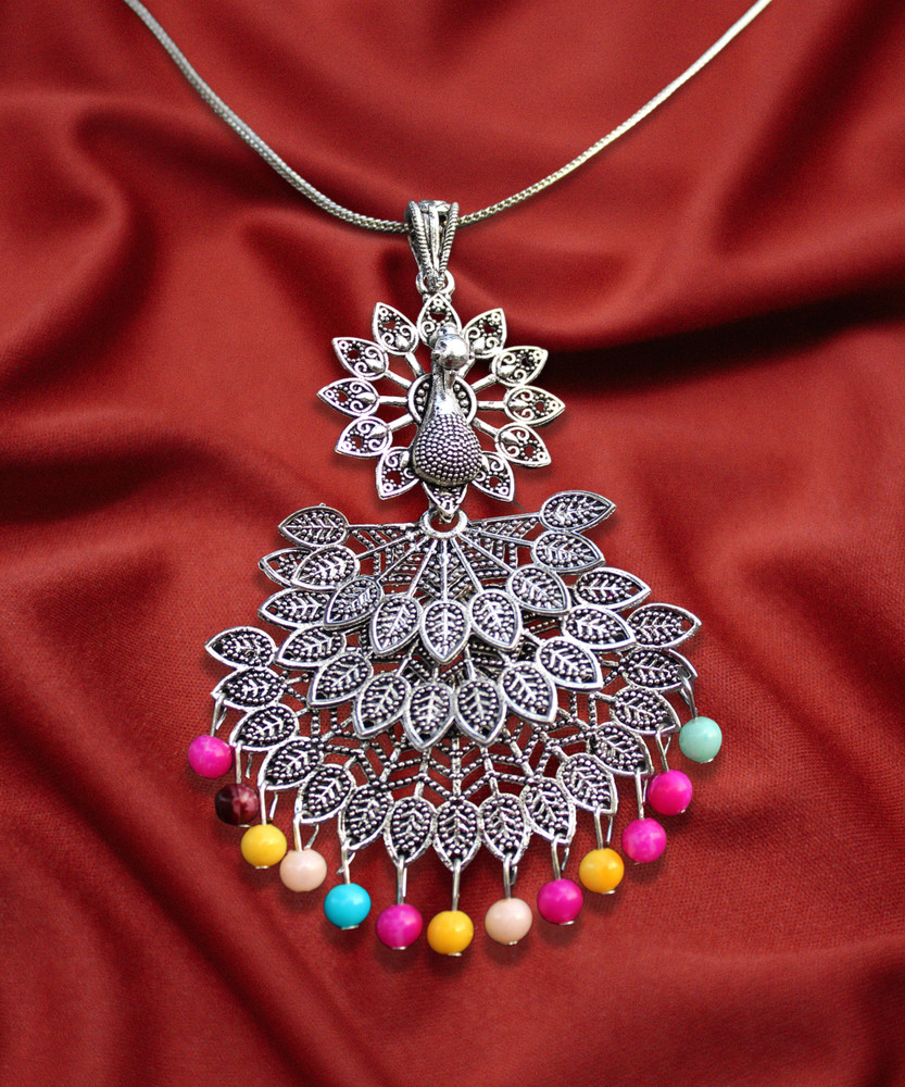 POORWA FASHION Peacock Oxidised Necklace Silver Plated Silver Necklace Price in India Buy POORWA FASHION Peacock Oxidised Necklace Silver Plated Silver Necklace Online at Best Prices in India Flipkart...