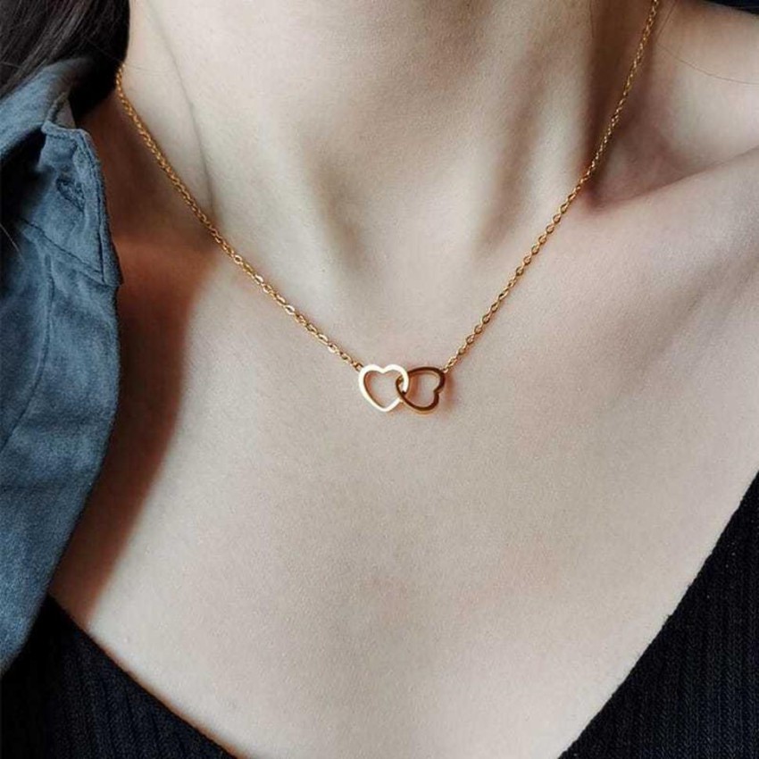 BLINE Dainty heart necklace,Minimalist necklace,Gold filled of