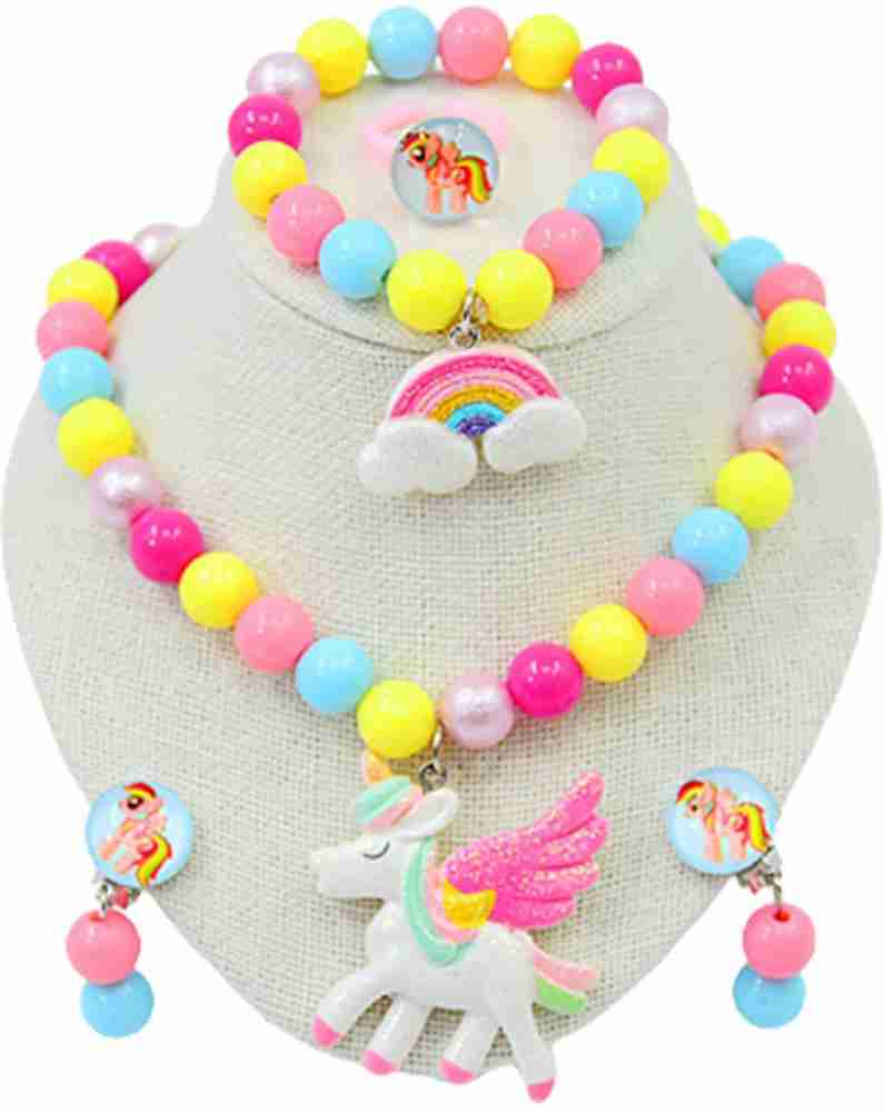SYGA Children s Colorful Necklace For Kids Color 4 Pink Unicorn Pearl Alloy Necklace Set Price in India Buy SYGA Children s Colorful Necklace For Kids Color 4 Pink Unicorn Pearl Alloy Necklace