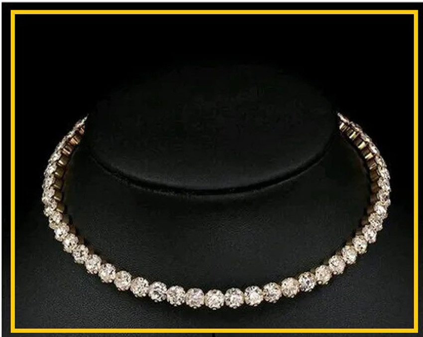 Single line stone necklace sale