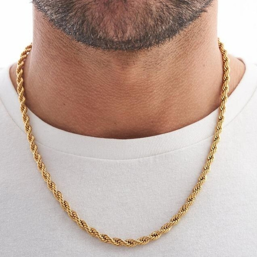 Rope chain necklace mens discount