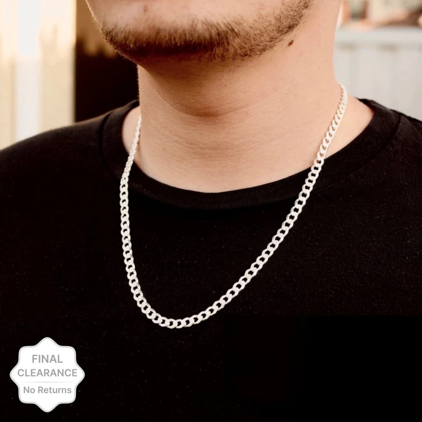 Simple silver deals chain for men