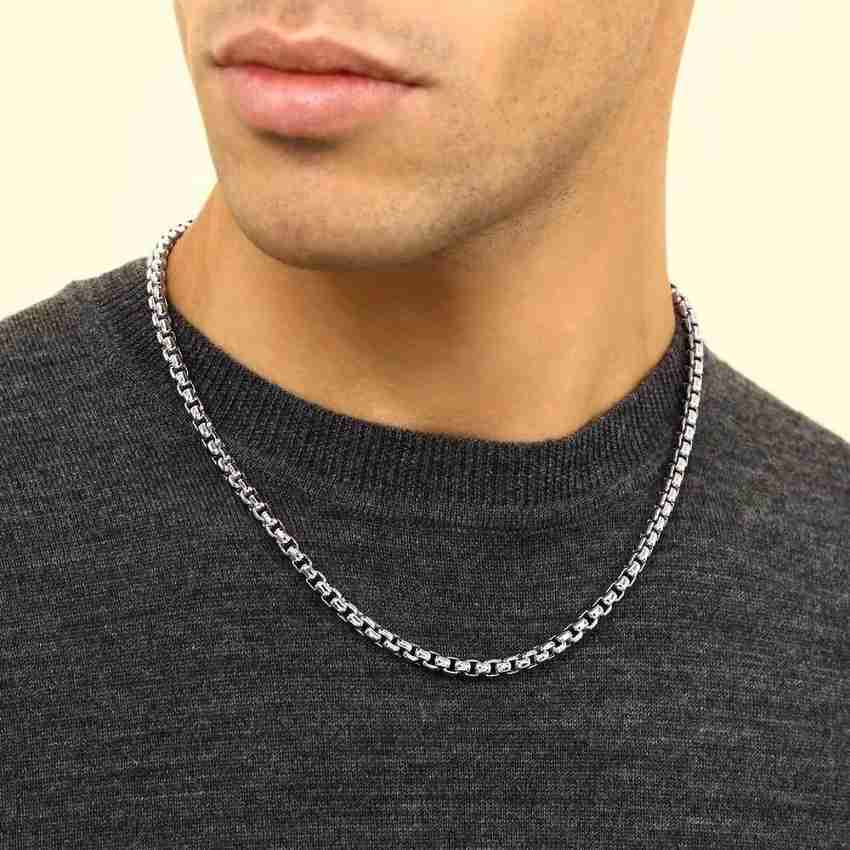 Silver necklace thick top