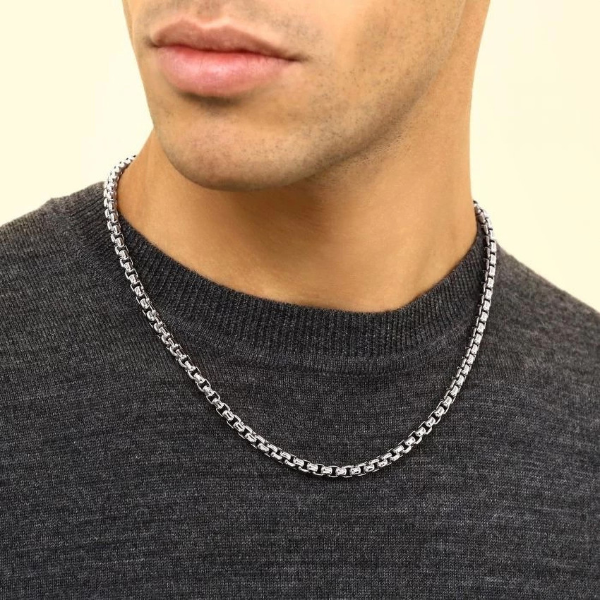 Minprice Pure Stainless Steel 6mm Thick Round Box Necklace Chain