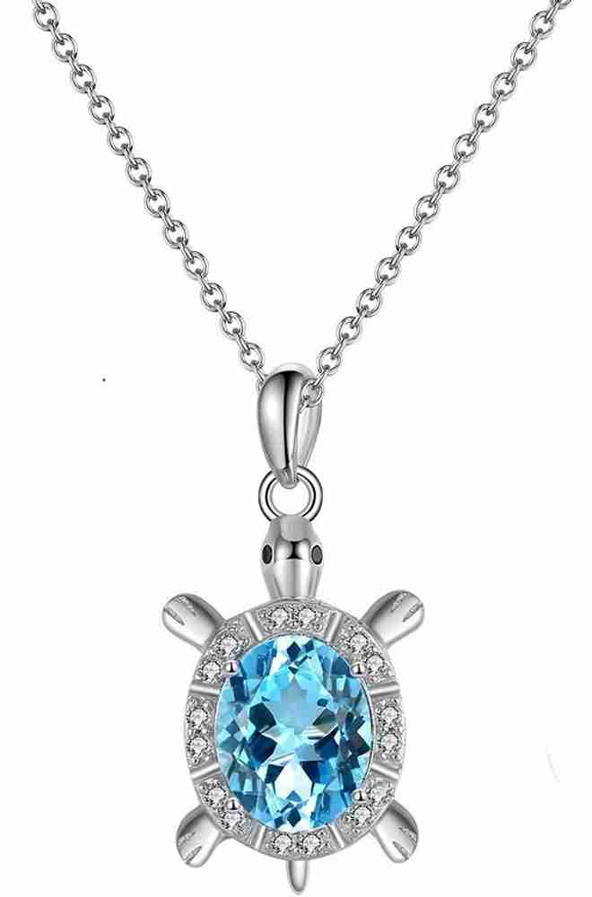FABUNORA Swarovski Crystal Turtle Necklace 925 Pure Silver Pendant with Purity Certificat Crystal Silver Plated Crystal Chain Price in India Buy FABUNORA Swarovski Crystal Turtle Necklace 925 Pure Sil...