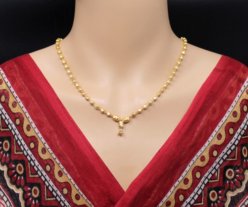 alloy Gold plated chain necklace (Dokiya), Size: 18 Inch