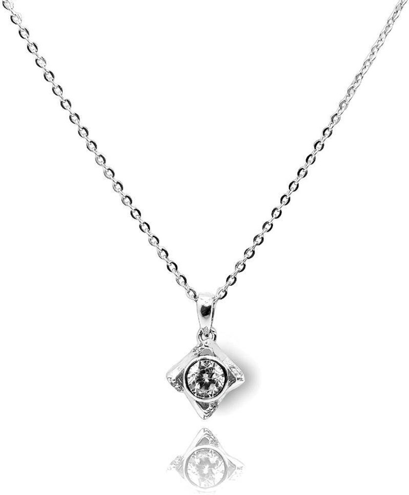 Anuradha Silver Single Diamond Necklace Sterling Silver Chain Set Price in India Buy Anuradha Silver Single Diamond Necklace Sterling Silver Chain Set Online at Best Prices in India Flipkart